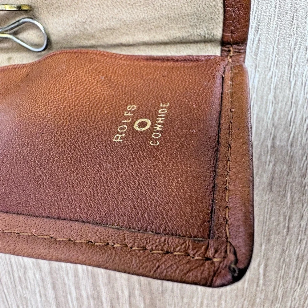 Vintage Rolfs Cowhide Leather 5 Key Caddy Zodiac Medallion Brown USA